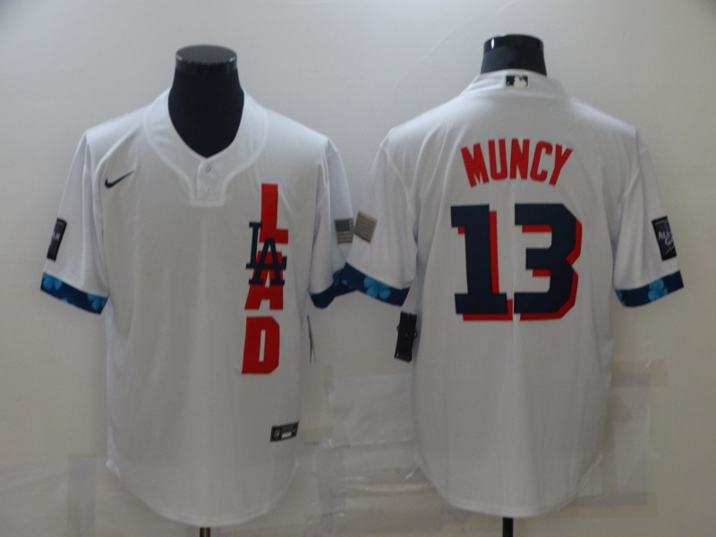 Men's Los Angeles Dodgers Max Muncy #13 White All Star Jersey